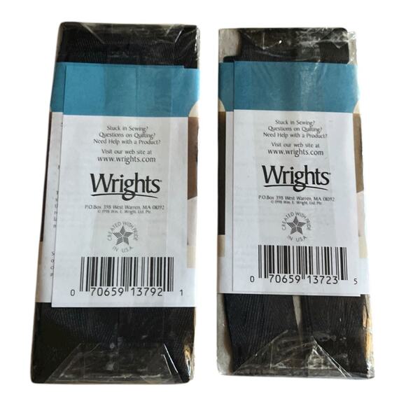 Wrights Twill Tape 1” & 3/4” Wide Black White 2yds Each Lot of 3 NEW Vintage - Picture 3 of 5